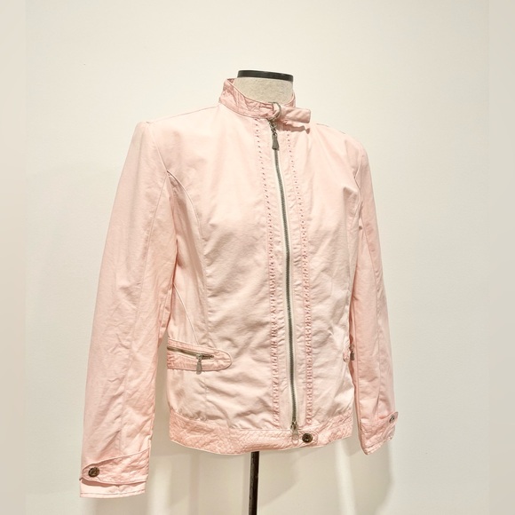 Versace Sport Pink Zip-Up Jacket Luxury Italian Designer Outerwear Windbreaker - Picture 2 of 13